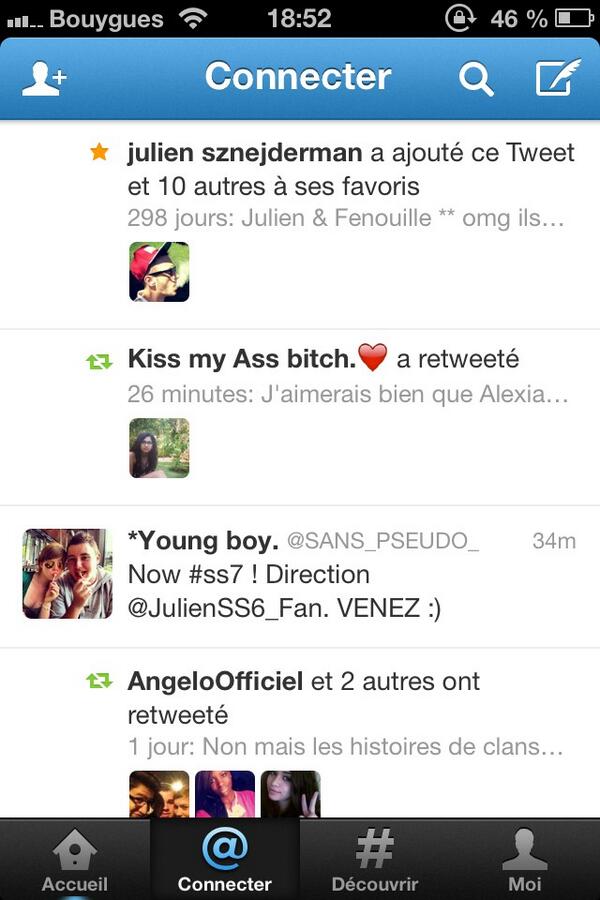 JulienSS6_Fan's tweet photo. Julien (@julienszn) vient de mettre 10 tweets du compte dans ses favoris :o T'es vraiment super!! 👍❤ #TeamJulienSS6 http://t.co/wIoJRNmc7n