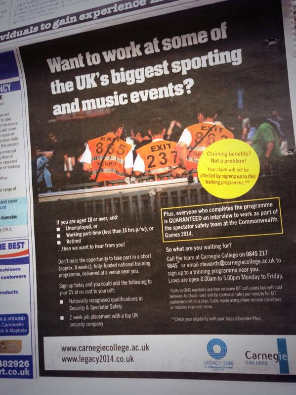 Did you see our advert today in <a href="/Daily_Record/">The Daily Record</a>?