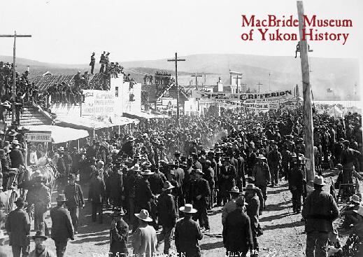 MacBrideMuseum's tweet photo. Happy 4th of July to our American friends! Here's an image of Front St. #DawsonCity on July 4, 1898 from our archive. http://t.co/b9HHdNwMkD