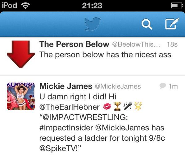 MickieJamesAss's tweet photo. HA! DAMN STRAIGHT! @MickieJames @CJPUNX http://t.co/QajxRViEfz
