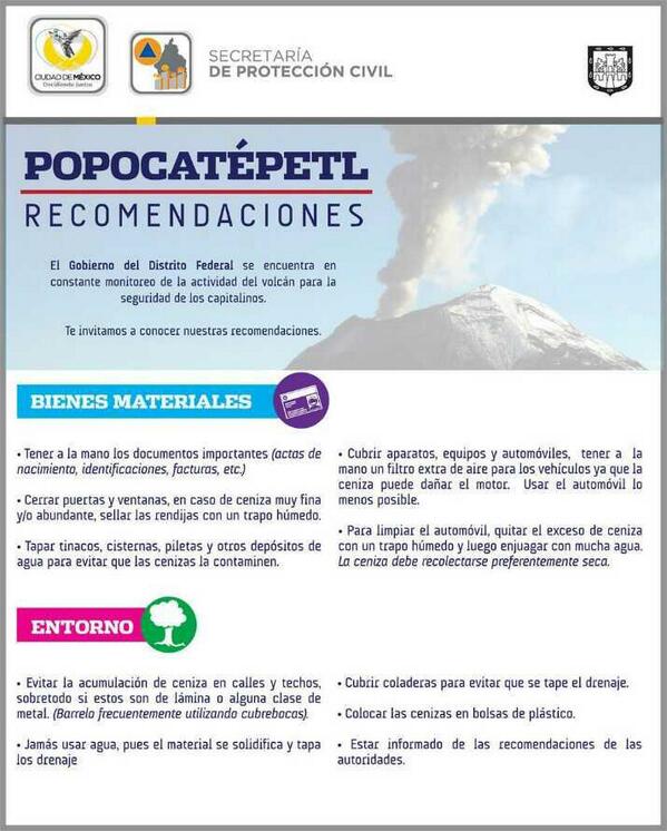 GobCDMX's tweet image. Ante eventual caída de ceniza, @SecretariaPC exhorta a la ciudadanía a seguir las siguientes recomendaciones: