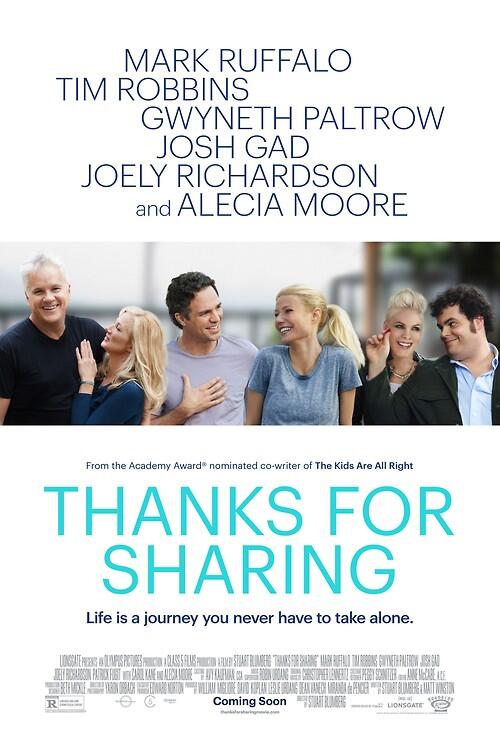 PinkNetwork2012's tweet image. New #ThanksForSharing poster! @Mruff221 @GwynethPaltrow @joshgad @TimRobbins1 &amp;amp; @Pink!