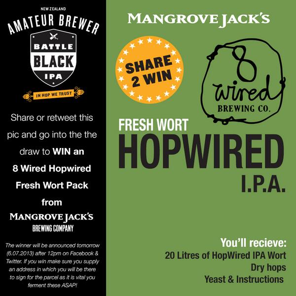 WIN an <a href="/8wiredbrewing/">8 Wired Brewing</a> &amp; <a href="/MJacksBrewing/">Mangrove Jack's</a> Hopwired Fresh Wort Pack! All you need to do is Retweet this pic! #FreshWort