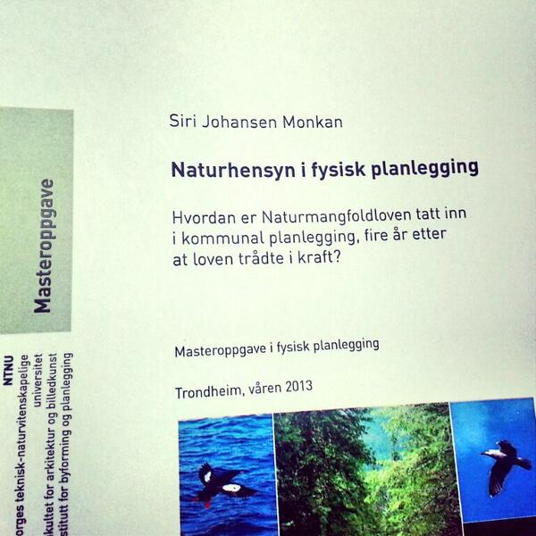 smonkan's tweet photo. Masteren er levert :D Ferdig som student, arbeidslivet neste!  #naturhensyn #planlegging http://t.co/0EI2idrVaW