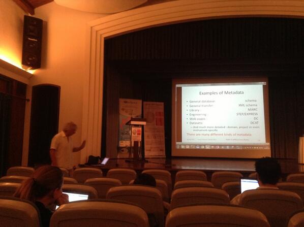 Hristinopoulo's tweet photo. Keith Jeffery gives an introductive lecture on #metadata models at @Egov2013 !!Interesting topic!#samos2013 http://t.co/jjwRCYUjY0