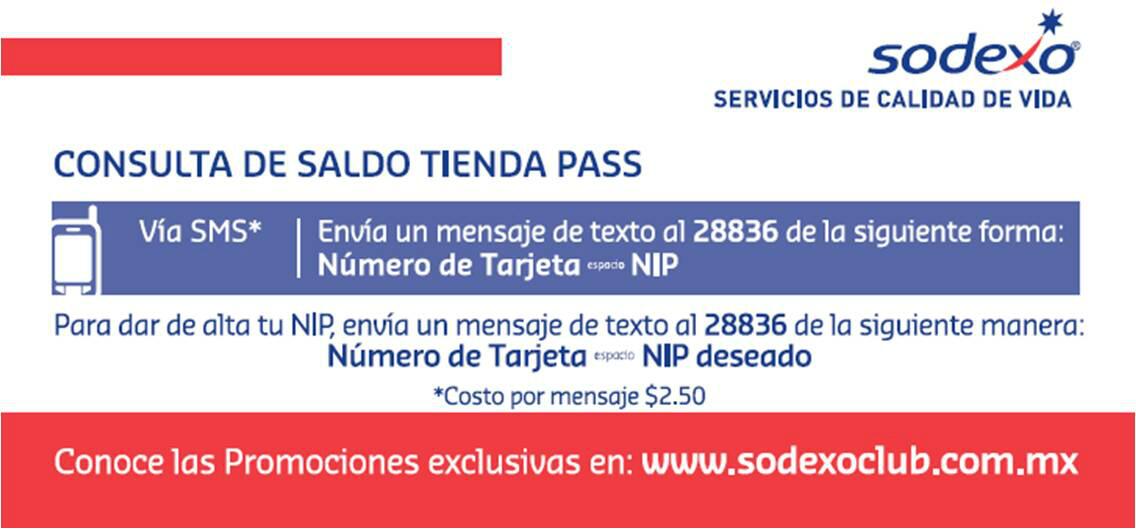 Sodexo México en Twitter "Consulta tu Saldo vía SMS TiendaPass
