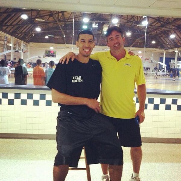 Trexben's tweet photo. The brains and the talent at Danny Green Camp. And then there's me! #DannyGreen #campdirector? http://t.co/o16azF4K5F