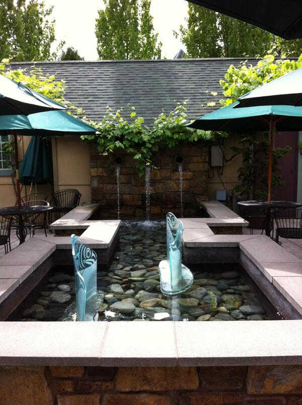 AAA_Travel's tweet photo. #AAAInspector 26: Great outdoor fountain &amp; patio seating @willowslodge Barking Frog in #Woodinville WA http://t.co/Jbw5lhqKqh