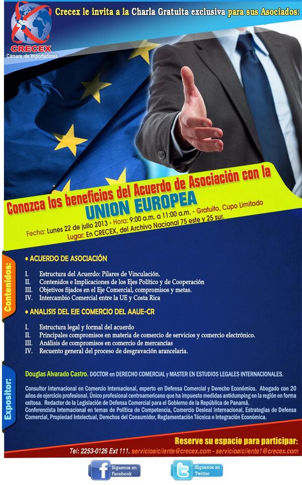 CRECEX_cr's tweet photo. Invitamos a nuestras empresas afiliadas a esta charla gratuita http://t.co/dqlKjArY2k