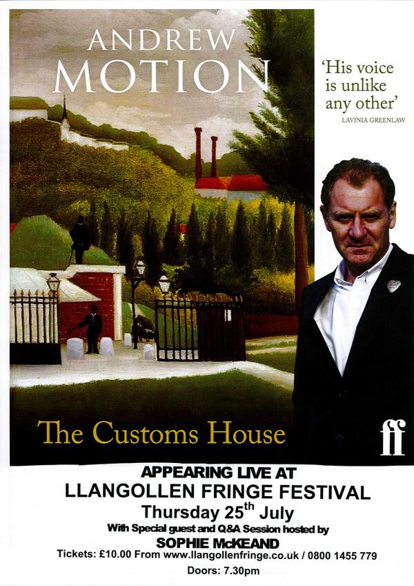 llangollenfring's tweet photo. Andrew Motion at this year's Llan Fringe with @SophieMcKeand @theABSURD @steffanjh http://t.co/k9N3PxlULq