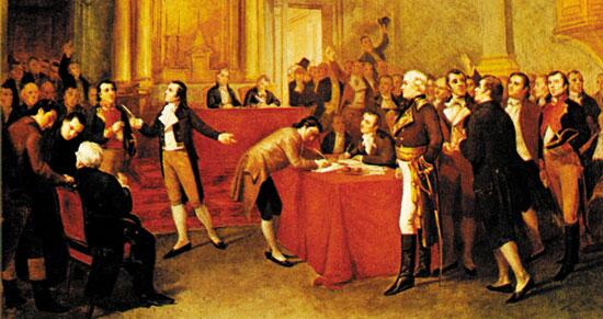#05Julio [1811] 

El Congreso declara solemnemente la Independencia de Venezuela, «en el nombre de Dios todopoderoso»