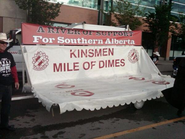hodgsonk's tweet photo. Just lining up for Calgary Stampede Parade, raising money for CF and Flood Relief. @CalgaryKinsmen http://t.co/2qUIY5eHYu