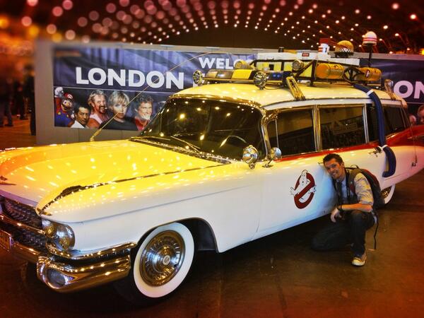 SpotinLondon's tweet photo. Mighty #ecto1 #ghostbusters at #LFCC http://t.co/g3FJac4FYm