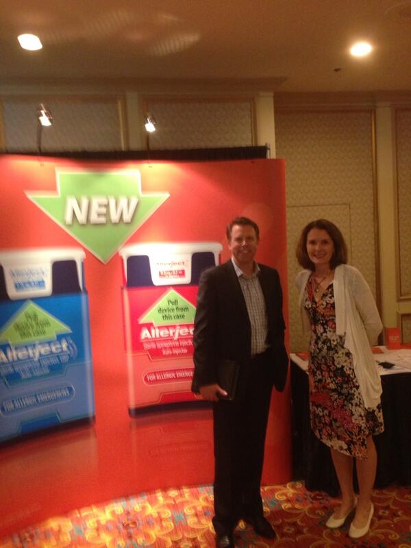 billgowen's tweet image. A couple of Sanofi colleagues ready to discuss anaphylaxis in schools at #CSBA2013