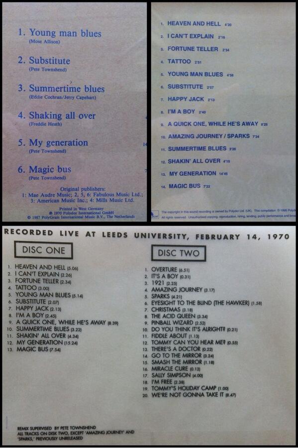 Wunderbare Songvermehrung bei The Who. Hier die Fortsetzung: <a href="/PeterPlener/">Peter Plener</a>