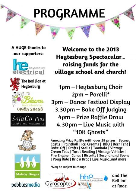 Programme for Heytesbury Spectacular tomorrow 12pm to 6pm just released!! #wiltshire #warminster