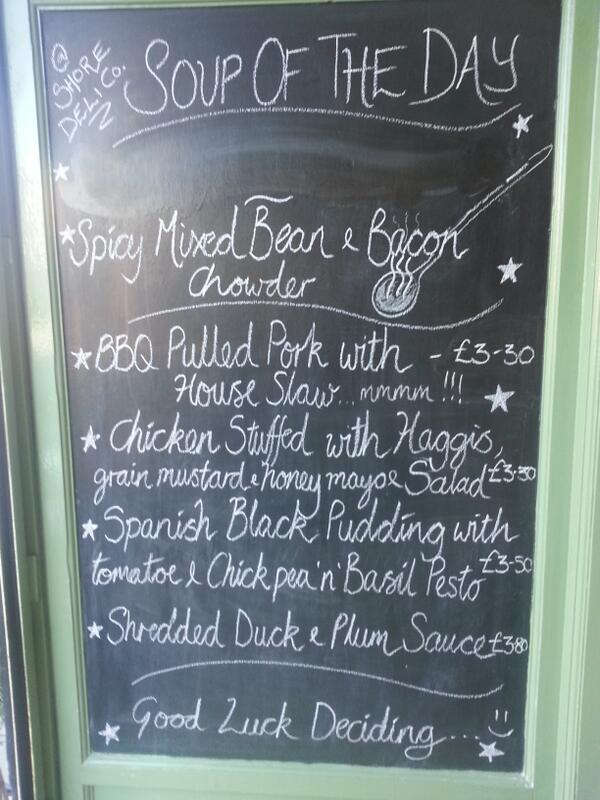 Lovely day today. Here are our specials for today.