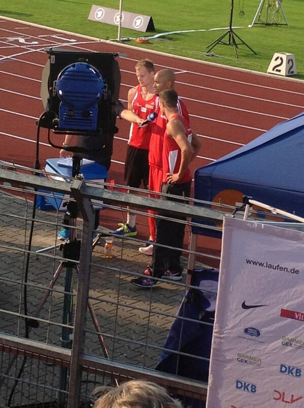 sportstudio's tweet photo. Spannendes Finale im Weitsprung. Am Ende siegt Alyn Camara vor Seb Bayer und Christian Reif. #LADM #DM2013 http://t.co/81Oai0O0se