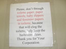 Steven_Ure's tweet photo. There's all kinds of wrong in this tiny piece of paper. More clogging agents were tossed in the toilet as a result. http://t.co/bpeNBhVPeZ