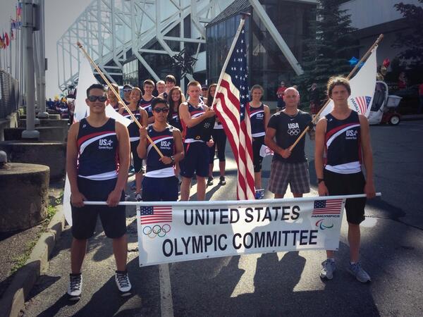 enkiduWHO's tweet photo. Look who was asked be the bearer of the Paralympics flag in the Lake Placid, NY 4th of July Parade..@DaveEtier http://t.co/LZjtEUdUyR