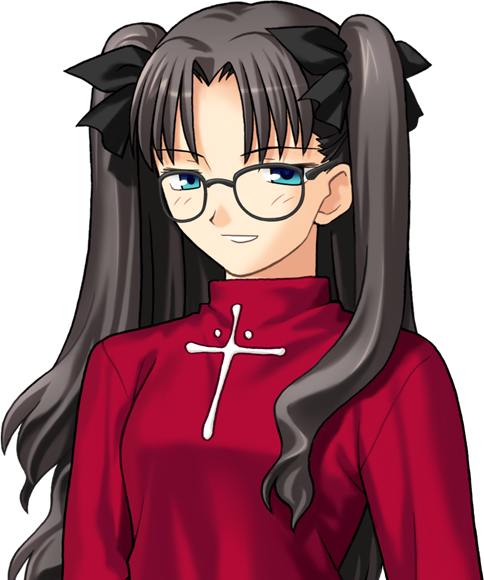 ❁…*Nao♡Rin*…❁ Rin Tohsaka with glasses to brighten your day people! #fatestaynight