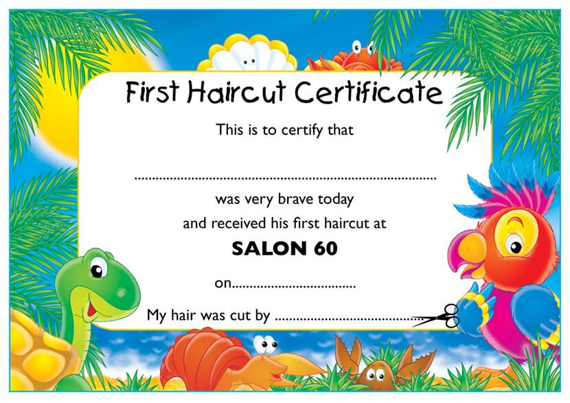 My First Haircut Certificate Template Printable My First Haircut