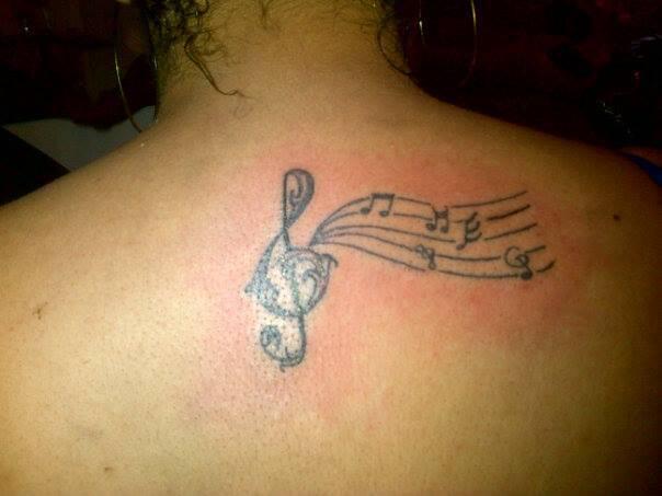 Tattoo of Guitars Musical notes