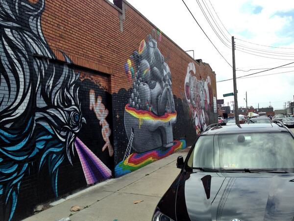 de313Monster's tweet image. Soooo.... moved out of the city. Haven't been back to take photos, til today. #nychos #detroit #streetart #graffiti