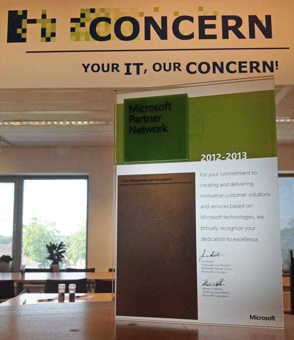 ITConcern's tweet image. IT-Concern heeft haar Gold Management &amp;amp; Virtualisation status wederom in de pocket! #SCCM #Microsoft #MVP