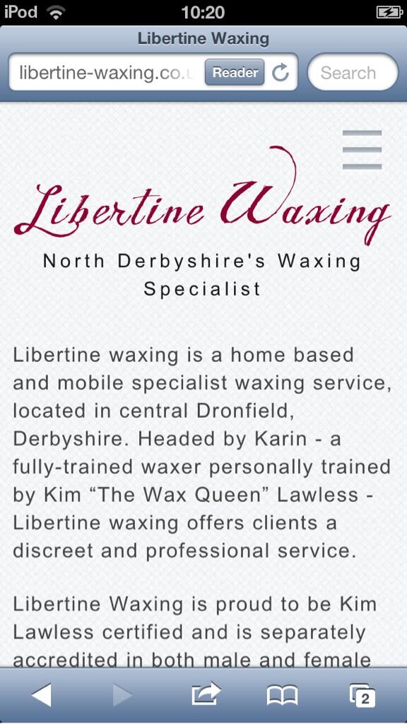 Mobile testing Libertine Waxing site. #responsivewebdesign #sheffield #webdesign #design #responsive