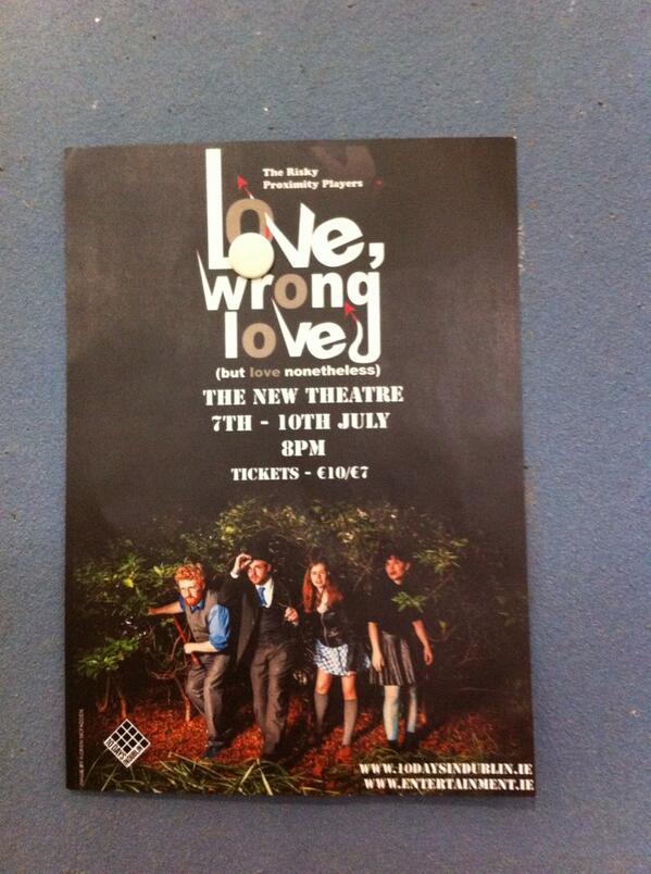 cian_corrigan's tweet photo. Go see @RiskyProximity players new production @The_New_Theatre as part of the @10DaysinDublin festival. Genius!! http://t.co/XhychqRtDH