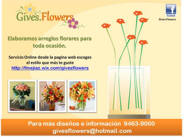 Ingresa a fmejiaz.wix.com/givesflowers variedad de estilos en arreglos florares. 9463-9000
