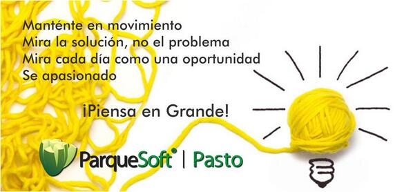 ParqueSoftNar's tweet image. Esta semana te invitamos a pensar en Grande, ParqueSoft Pasto ‎#PoderHumanoParaTusSueños
