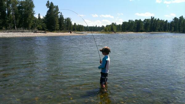 DixonAdventures's tweet photo. Hooked up on the Bitterroot with my son Zack! http://t.co/rryZ8Cc76H