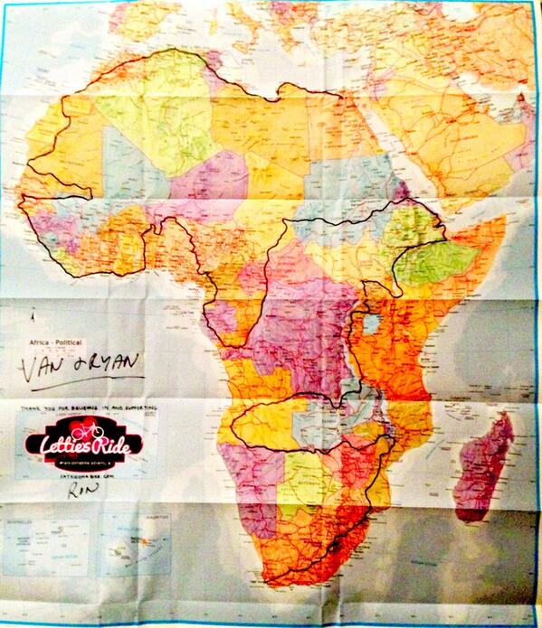 VanHaywood's tweet photo. My friend @RonRutland is cycling this for the next 27 months!Absolutely radical!Thanks 4 the map Ron!U rock! http://t.co/Q2xrDztc0w