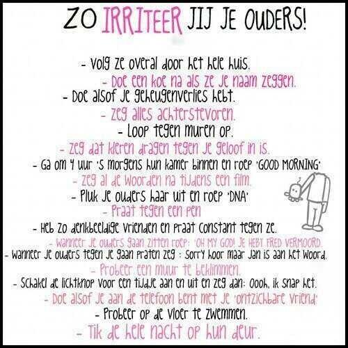 zoenkusofhit's tweet photo. Zo irriteer je je ouders! http://t.co/UsUBso2nif