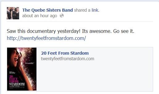 #teamjudith <a href="/Judith_Hill/">Judith Hill</a> The Quebe Sisters enjoyed Twenty Feet From Stardom!