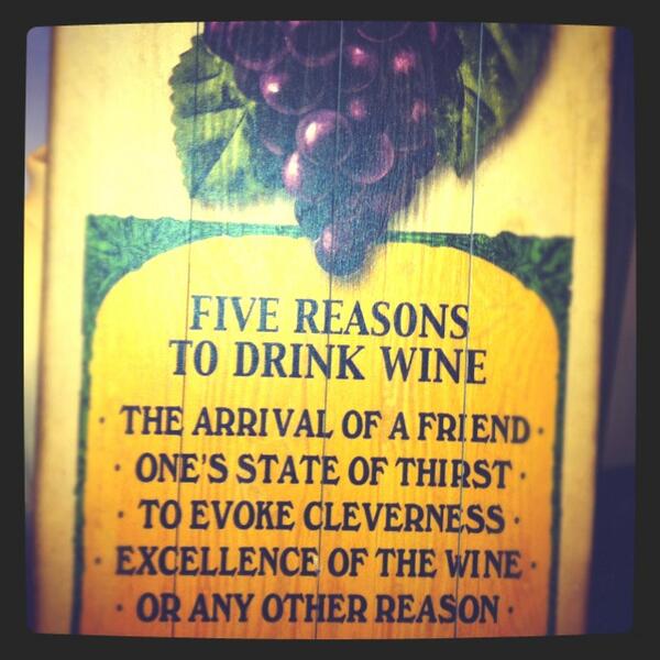 CHWinery's tweet photo. #Reasons to #drink #wine. Think they're #legit? http://t.co/DSwzCky2Fc
