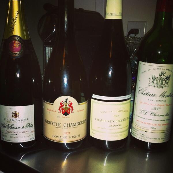 Oh yeah. A night of extra ordinary wines. Each a brilliant example of its kind. Each life altering. #wine