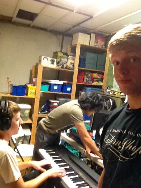 KyleCoulter_'s tweet image. The #NewTension is in studio recording a few songs, local shows hopefully upcoming @johngallagher_ #wang