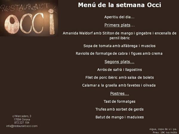 restaurantocci's tweet photo. El menú per aquesta setmana. http://t.co/au1HQpAac3