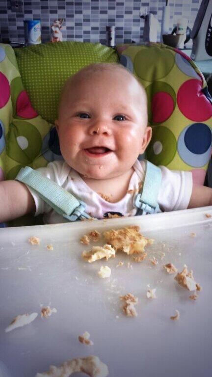 BobbysMummy's tweet photo. Demolished a tuna sandwich!! Two weeks weaning!! Baby been here before!! http://t.co/aGIR94D7pf