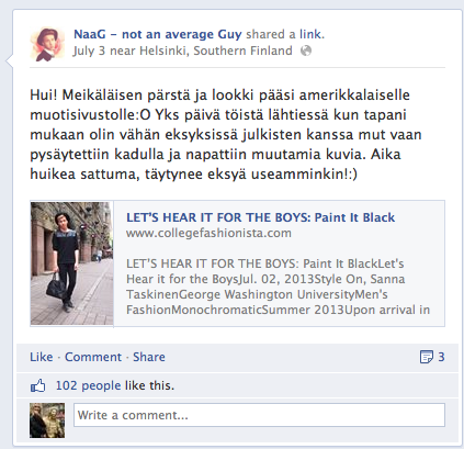 TaskinenSanna's tweet photo. Casually featured a famous blogger? http://t.co/LHgOxJkzpq check it out 
http://t.co/G3IE2m6oO5 @CFashionista @CFGWU http://t.co/HYSZDq6isT