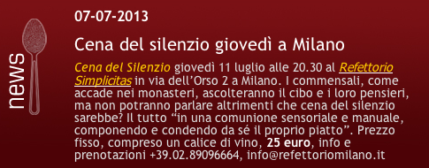 elisa_magenta's tweet photo. Cena del silenzio giovedì 11 al Refettorio Simplicitas di Milano cc @Marta_Nicoletti http://t.co/zcna0P2Wli