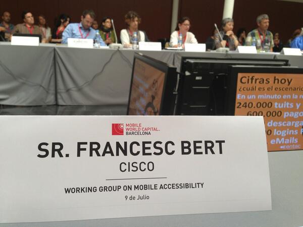 A la sessio de treball del MWCB Working Group on Mobile Accessibility.