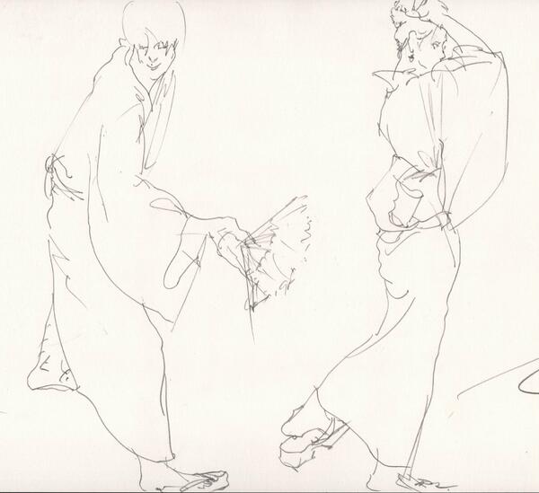 Uncle_Yasu's tweet photo. ７月６日  四谷デッサン会   七夕企画の和装デー。昨年同様、浴衣を描くと夏が来た気がします。男女をゆっくり描けて贅沢でした。 http://t.co/fbF4FUzPBJ