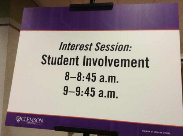 CU_Transformers's tweet photo. If yah need me ill be in one fav interest sessions! #getinvolved #clemson17 @CU_Orientation http://t.co/at8J4s5ltW