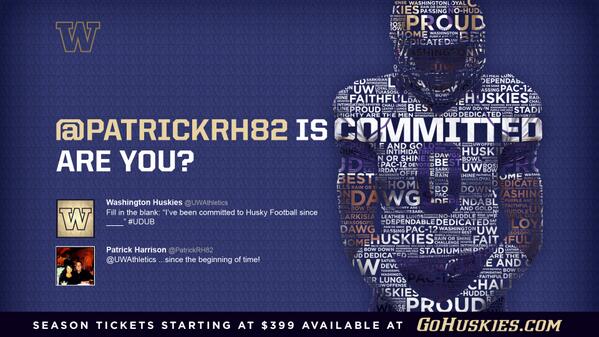 UWAthletics's tweet image. @PatrickRH82 the beginning of time is even more intense than @DawgDonny's answer "since BIRTH!" Enjoy! #UDUB