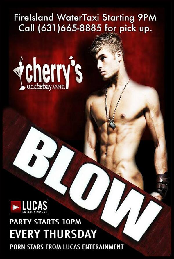 djsusanlevine's tweet photo. THURSDAY NIGHT at CHERRYS ON THE BAY on FIRE ISLAND is naughty night with the notorious BLOW party! http://t.co/CRCl2J08h2