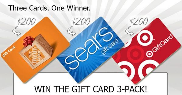 Enter Our Sweepstakes to #WIN a $600 Gift Card 3-Pack!    Enter now>> bit.ly/17buL85 Good luck :)